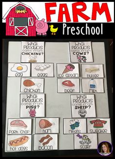 farm preschool and homeschool printable worksheet with pictures for the words