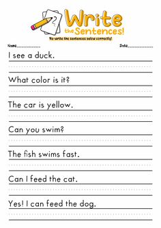 the worksheet for writing words and pictures to help kids learn how to write