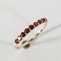 Gift For Valentine, Unique Gift For her, Valentine Gits, Ring for Valentine Red Half Eternity Ring For Gift, January Birthstone Rings, Garnet Engagement Ring, Big Rings, Engagement Bands, Color Stone, Unique Ring, Garnet Gemstone, Lovely Jewellery