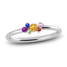 Clusters of gorgeous natural amethyst, blue sapphire, peridot, citrine, pink tourmaline and garnet gemstones create a constellation of sparkle in this dainty yet striking 10K white gold ring from the Juliette Maison collection. Varying stone sizes add a harmonious, free-spirited quality, like the Juliette Maison woman herself. Multicolor Multi-stone Birthstone Ring Fine Jewelry, Multicolor Sapphire Birthstone Promise Ring, Multicolor Birthstone Ring With Accent Stones, Fine Jewelry Multicolor Birthstone Ring With Gemstone Accents, Multicolor Birthstone Ring With Gemstone Accents Fine Jewelry, Multicolor Birthstone Ring With Gemstone Accents, Multicolor Multi-stone Birthstone Promise Ring, Multicolor Amethyst Birthstone Ring, Constellation Ring