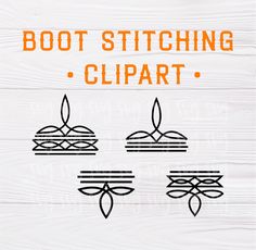 an image of a sign that says boot stitching clipart on the side of a wooden wall