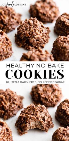 healthy no bake cookies with text overlay