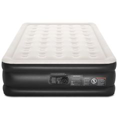 the air mattress is made from an inflatable bed frame and has a built - in pump