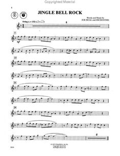 sheet music with the words jingle bell rock