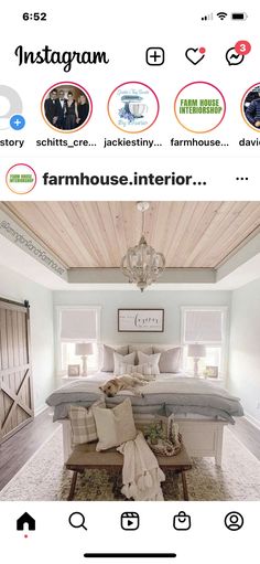 an instagram page with the words farmhouse on it