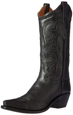 PRICES MAY VARY. The fashionable Old West Boots LF1579 boots have a modern leather construction while still offering a classic Western style. Distressed leather upper with smooth leather underlay. Snip toe. Features a fancy Western stitching on shaft. Hand-corded medallion. Old West Boots, Black Cowgirl Boots, West Boots, Ellie Shoes, Corral Boots, Purple Shoes, Boots Womens, Pull On Boots, Old West