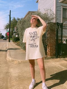 Date Night: Overdressed and Impressed Oversized Tshirt Poses, Ocean Tshirt, Tshirt Model