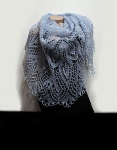 Knitted shawl, blue gray shawl, knit shawl and wrap, knit scarf, triangular scarf, mohair shawl, openwork scarf,bridal shawl, wedding wrap Elegant Knitted Shawl Scarf, Elegant Hand Knitted Shawl Scarf, Elegant Hand-knitted Shawl Scarf, Handmade Elegant Mohair Shawl, Elegant Handmade Mohair Shawl, Elegant Crochet Shawl For Winter, Mohair Shawl, Shawl Wedding, Knitted Shawl