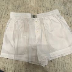 Nwt Never Worn White Boxer Briefs With Elastic Waistband, White Short Boxer Briefs With Elastic Waistband, Casual White Short Length Boxer Briefs, White Short Boxer Briefs For Daywear, Classic White Shorts For Daywear, Boxers On Women, Eleven Eleven, Cotton Boxer Shorts, White Boxers