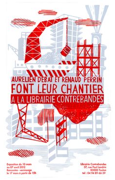 a poster with red and white lettering on it that says, aurilen deat et renau perrin font leur chanter la lirire contre