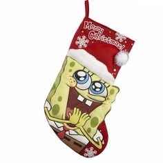 spongebob christmas stocking hanging from the ceiling