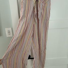 Striped Lou And Grey Jumpsuit. Perfect For Spring And Summer. Light Weight And Soft Material. Size Medium. New With The Tags. Casual Multicolor Jumpsuits And Rompers With Elastic Waistband, High-waisted Jumpsuits And Rompers For Summer Day Out, Summer High-waisted Jumpsuits And Rompers For Day Out, High-waisted Summer Jumpsuits And Rompers For Day Out, Casual High-waisted Jumpsuits And Rompers For Summer, Casual Pink Jumpsuits And Rompers With Elastic Waistband, Casual Summer Jumpsuits And Rompers Trouser Style, Summer Fitted Pants With Tie Waist, Casual High-waisted Jumpsuit For Summer