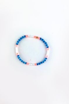 Blue Flame Stackable Bracelets - Sarah Marie Design Studio Summer Jewlery, Nyc Nails, Mantra Bracelet, Preppy Bracelets, Acrylic Letters, Blue Flames, Stackable Bracelets, Letter Beads, Beaded Jewelry Patterns