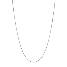 Sterling Silver Polished Box Chain Necklace - 22" Count on a classic and choose the always tasteful appeal of this necklace's box links.       Approx. 22"L x 1/16"W     Stamped. 925; sterling silver; rhodium plating; 2.80 grams     Lobster-claw clasp Modern Formal Snake Chain Necklace, Classic Silver Snake Chain Necklace, Formal Box Chain Metal Necklace, Formal Metal Box Chain Necklace, Formal Silver Snake Chain Necklace, Royal Chain, Box Chain Necklace, Necklace Box, Box Chain