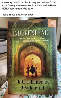 someone is holding up a book about the novel independance, which has been written