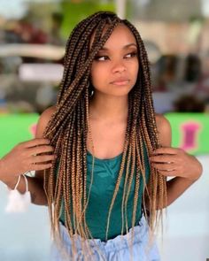 dyed bundles Dyed Bundles, Brown Box Braids, Ombre Box Braids, Medium Knotless, Colored Box Braids, Ombre Braid, Blonde Box Braids