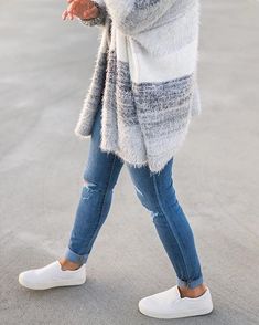 ❤️ sweater Outfit Ideas Cardigans, Estilo Hipster, High Street Fashion, Fall Outfits For Work, White Slip, Cute Fall Outfits, Winter Mode, Winter Clothes, Casual Fall Outfits