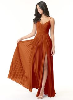 AZAZIE VINI - Bridesmaid Dresses Marigold Bridesmaid, Bridesmaid Dresses Ankle Length, Marigold Bridesmaid Dress, Bridesmaid Dresses Azazie, Orange Bridesmaid Dresses, Chiffon Bridesmaid Dresses, Azazie Bridesmaid Dresses, Ankle Length Dress, Long Bridesmaid Dress