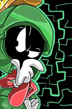 a cartoon character wearing a green hoodie