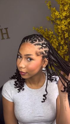 Braids Back, Short Hair Twist Styles, Latest Hair Braids, Cornrows Braids For Black Women, Bob Braids Hairstyles, Short Box Braids Hairstyles, Braided Hairstyles For Black Women Cornrows, Short Box Braids, Big Box Braids Hairstyles