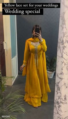 Dress For Stitching, Haldi Garara Dress, Anarkali Black, Gharara Designs, Haldi Dress, Smart Casual Women Outfits, Haldi Outfits, Simple Frock Design, Haldi Outfit