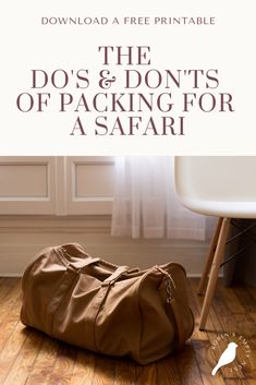 the do's and don'ts of packing for a safari book is shown