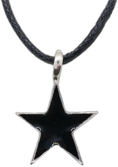 Black Star-shaped Sterling Silver Necklace, Symbolic Black Star Of David Jewelry, Black Star Charm Jewelry, Black Star Charm Pendant Jewelry, Black Sterling Silver Jewelry With Adjustable Cord, Black Star-shaped Spiritual Jewelry, Black Spiritual Star-shaped Jewelry, Black Star Necklace For Gift, Black Sterling Silver Star Necklace