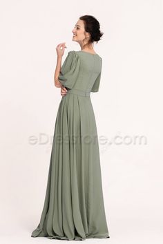 Modest Eucalyptus Green Bridesmaid Dresses Flutter Sleeves | eDresstore Simple Prom Dress Modest Classy, Eucalyptus Green Dress, Sage Green Bridesmaid Dresses Modest, Eucalyptus Green Bridesmaid Dresses, Simple Prom Dress Modest, Cheap Modest Bridesmaid Dresses, Shrek Wedding, Green Gown Dress, Sage Green Bridesmaid Dresses