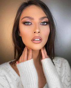 Grecian Makeup Look, Makeup With Sequin Dress, Eyeshadow Steps, Neutral Glam Makeup, Bridal Makeup For Green Eyes, Makeup Looks Prom, Client Makeup, Neutral Glam