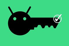 a black key with a green background