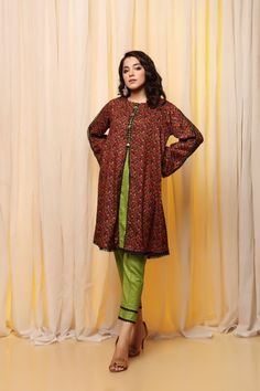 Ittehad LF-HN21-1915A Fall Collection 2021 Green Cotton Winter Sets, Traditional Green Kurta For Fall, Unstitched Festive Lawn Suit For Winter, Unstitched Cotton Lawn Suit For Fall, Unstitched Winter Festive Lawn Suit, Festive Winter Lawn Suit With Dabka Embroidery, Festive Winter Unstitched Lawn Suit, Festive Winter Lawn Suit With Dabka, Winter Unstitched Lawn Suit With Printed Motifs