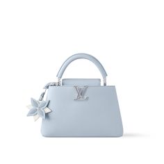 LOUIS VUITTON® - Capucines Bb - Washed Blue Luxury Designer Blue Bag, Luxury White Bags, Handbags Light Blue, Starbucks Cups Personalized Louis Vuitton, Luxury Bags Purple, Bridal Handbags Blue, Louisvuitton Louis Vuitton, New Louis Vuitton Handbags Louis Vuitton Official, Navy Blue Handbag