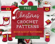 christmas crochet patterns with text overlay