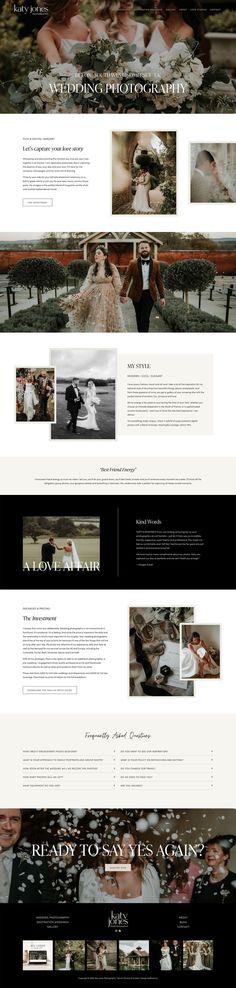 Squarespace website for wedding photographer Wedding Photography Website, Dark Colours, Photography Website, A Wedding