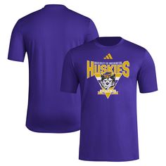 Boost your Washington Huskies fandom with this 2024 Locker Trilateral Pre-Game T-shirt from adidas. Its bold front-chest graphic highlights a vintage logo and your favorite school's location, while also imitating the look of mesh fabric for a timeless and stylish look. A classic crew neck cut completes the design, making this tee an essential pickup for any loyal Washington Huskies supporter. Adidas Logo T-shirt For Streetwear, Sporty University Logo T-shirt With Crew Neck, Adidas T-shirt With Logo For Sports Season, University Logo T-shirt For Sports Season, Adidas Logo T-shirt For Sports Events, University Logo T-shirt For Sports Season Fan Gear, Adidas Graphic Print T-shirt For Sports Events, Sporty Logo Print T-shirt For Fan Gear, Sporty T-shirt With Logo Print For Fan Gear