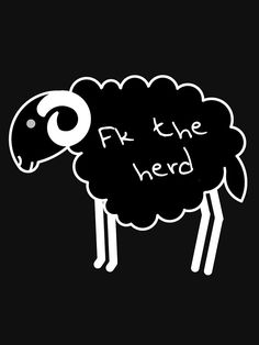 a black sheep with the words fix the herd written on it