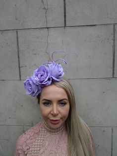 Beautiful vintage style flower fascinator This is perfect for adding style to your hair. Featuring lilac roses with striking statement feathers. Mounted on a thin headband - flexible to fit. Made to order in the UK - this can be made in other colours on request!    Many other colours are available in our shop! Made in the UK - custom orders are welcome Feather Fascinator, Flower Fascinator, Lilac Roses, Fascinator Headband, Feather Fascinators, Light Lavender, Headband Hair, Lavender Purple, Wedding Floral