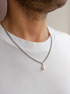 Mens pearl necklace, Real pearl chain y2k choker, Mens chain necklace, Surfer gemstone beaded choker, y2k pearl chain necklace men, Boyfriend gift ideas Pearls have long ceased to be in the arsenal of only women. Men easily complement their look with a classic string of pearls or a single pearl on a chain. It is not only fashionable and stylish, but also beautiful. Give this necklace to your boyfriend, believe me, he will not remain indifferent. I only use natural freshwater pearls so I don't ha Mens Pearl Necklace, Y2k Choker, Pearl Necklace Real, Pearl Necklace Men, Mens Silver Chain Necklace, Chain Necklace Men, Men Necklaces, Mens Chain, Single Pearl Necklace