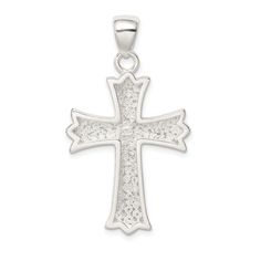 Sterling Silver Polished Finish Open Back Filigree Budded Cross Pendant, Average Weight 2.22 gm, Length of Item 40 mm, Width of Item 22 mm Sterling Silver Crucifix Jewelry For Wedding, Silver Crucifix For Wedding, Sterling Silver Engraved Cross Pendant, Silver Cross Pendant For Wedding, Engraved Sterling Silver Cross Pendant, Silver Cross Jewelry With Intricate Design, Elegant Sterling Silver Crucifix Charms, Elegant Sterling Silver Crucifix Jewelry And Charms, Elegant Sterling Silver Crucifix Jewelry