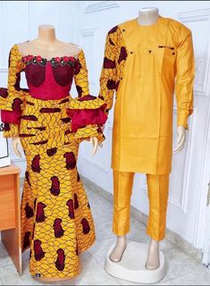 Choose from 80+ fabrics. This set comes with a dresses for the woman and a matching shirt and pants for the man. Look your best with our family Ankara set. This set commands a lot of respect and compliments! Suitable for traditional weddings, pre-wedding photoshoot, naming ceremonies and other traditional gatherings. Custom made- Please provide us with your measurements for a perfect fit! Traditional Fitted Sets With Set-in Sleeves, Fitted Matching Set Dress For Wedding, Fitted Festive Traditional Wear For Marriage, Elegant Wedding Matching Sets, Ankara Styles For Couples Outfit, Fitted Long Sleeve Sets For Wedding, Wedding Dresses With Set-in Long Sleeves, Traditional Wedding Dresses Matching Set, Traditional Wedding Dress With Matching Set