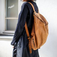 This stunning backpack is made of genuine soft nappa leather in a Honey Brown color. With enough room for all your daily essentials, It is perfect for everyday use, as well as for laptops of most sizes,  IPAD, A4 files, books and travel. it as a unique structured  with a zipper closer at the top, and two sides zipper pockets for mobile, keys, etc. It is fully lined with black strong cotton fabric which I divide to two large interior, zip pocket, and a leather cell phone pocket, shoulder strap is Brown Computer, Leather Backpack Women, Brown Backpack, Laptop Backpack Women, Leather Hip Bag, Large Leather Bag, Leather Laptop Backpack, Brown Leather Backpack, Backpack Laptop