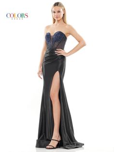 The fabric in this Colors Dress style Hot Fix Stone with Matallic Jersey Metallic Prom Dress, Metallic Prom Dresses, Plus Size Sequin Dresses, Colors Dress, Prom Dresses Formal, Prom Dresses Long Mermaid, Formal Dresses With Sleeves, Mermaid Evening Gown, Corset Dress Prom