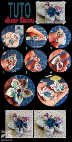 instructions for how to make flower hair ties