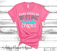 Funny Beach Shirts Excuse My Resting Beach Face Girls Trip Matching Shirts Swimsuit Coverup Cruise Tshirts Beach Please Cute Vacation Tee Southern Funny, Besties Shirts, Vacation Humor, Boat Shirts, 4 Friends, Elf Shirt, Trip Shirts, Vacation Clothes