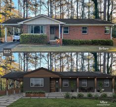 before and after photos of a home in the suburbs