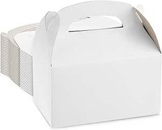 a white box with a brown lid