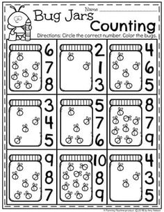 a bug jar counting game with numbers