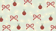 christmas ornaments with bows and lights on a light blue background, seamless pattern for fabric or wallpaper