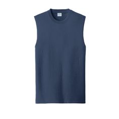 Shop Port & Company® Men's Core Cotton Sleeveless T-Shirt at Michaels. com. Available in multiple colors and size options, these tees are perfect for your creative clothing needs. The sleeveless version of Port & Company's popular men's Core Cotton Tee. Available in multiple colors and size options, these tees are perfect for your creative clothing needs. Details: Available in multiple colors and sizes 5.4-ounce, 100% cotton 90/10 cotton/poly (Athletic Heather) 50/50 cotton/poly (Dark Heather Gr Casual Sleeveless Moisture-wicking T-shirt, Blue Relaxed Fit Tank Top, Casual Moisture-wicking Tank Top, Basic Sleeveless Moisture-wicking Top, Navy Sleeveless Cotton Vest, Blue Relaxed Fit Sleeveless Top, Blue Sleeveless Top With Relaxed Fit, Casual Moisture-wicking Tank T-shirt, Sleeveless Moisture-wicking Cotton T-shirt