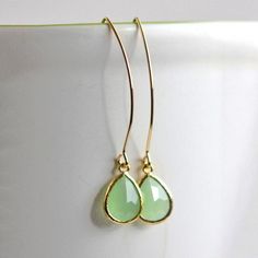 Lovely and simple! These earrings are perfect for just about any occasion. The glass stones are set in gold plated brass and measure about 16mm. The earwire is gold plated brass. The earrings are about 2" long. __________ Welcome to Rustic Gem Jewelry! Thank you for visiting our shop. Each piece you see here is handmade by Tracy or one of her awesome staff. We love custom orders & can often do a similar piece in different colors and lengths. We also offer bulk / bridal discounts. If you have Gold Dangle Teardrop Earrings For Bridesmaid Gift, 14k Gold Filled Teardrop Earrings For Gift, Gold Crystal Drop Earrings For Everyday Wear, Gold Long Drop Crystal Earrings Nickel Free, Gold Nickel-free Long Drop Crystal Earrings, Handmade Gold Earrings For Bridesmaid Gift, Classic Gold Earrings For Bridesmaid Gift, Handmade Gold Earrings For Bridesmaids, Classic Gold Earrings For Bridesmaids